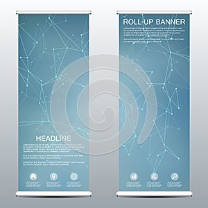 Roll up banner for presentation and publication. Medicine, science, technology and business templates. Structure of