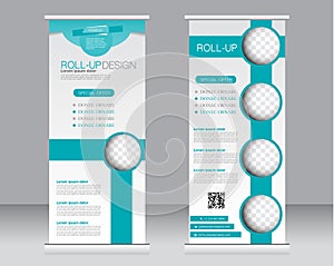 Roll up banner stand template. Abstract background for design,