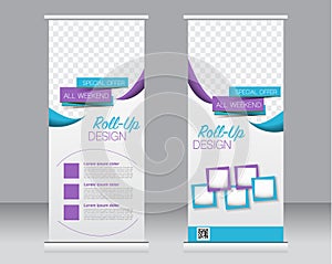 Roll up banner stand template. Abstract background for design,