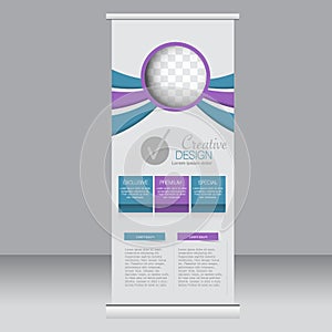 Roll up banner stand template. Abstract background for design