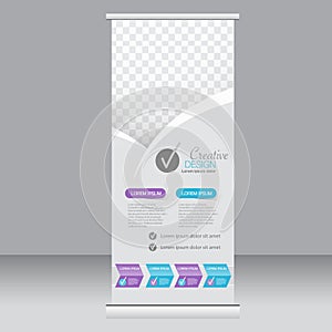 Roll up banner stand template. Abstract background for design