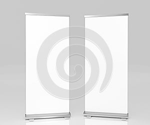Roll up banner stand. Vertical Banner Design Signboard Advertising Brochure Flyer Template X-banner