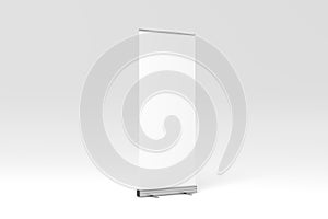 Roll-Up Banner White Blank 3D Rendering Mockup