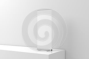 Roll-Up Banner White Blank 3D Rendering Mockup