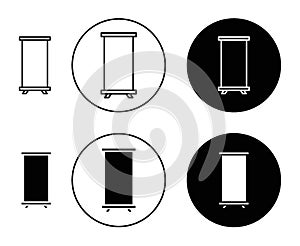 Roll up banners icon vector set on white background