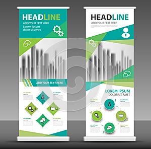 Roll up business brochure flyer banner design, stand template