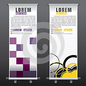 Roll up business brochure flyer banner design vertical template