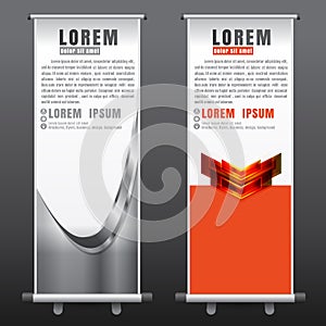 Roll up business brochure flyer banner design vertical template