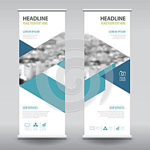 Roll up business brochure flyer banner design vertical template photo