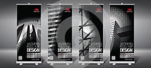 Roll-up templates 85x200 cm - modern office buildings, skyscrapers