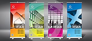Roll-up templates 85x200 cm - modern office buildings, skyscrapers
