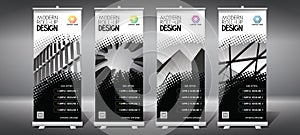 Roll-up templates 85x200 cm - modern office buildings, skyscrapers