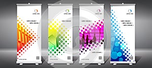 Roll-up templates 85x200 cm - modern office buildings, skyscrapers