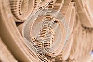 Roll of wavy craft paper folded in random. Single faced corrugated paper best useful for decoration