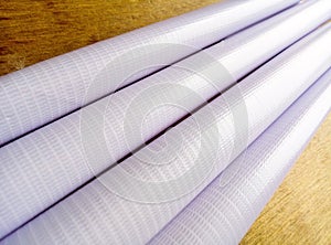 Roll of white flexion material. banner material