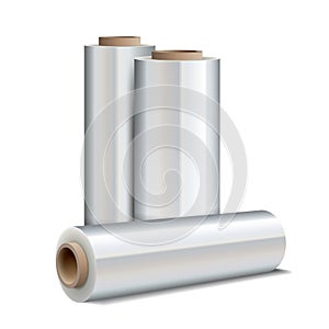 Roll of wrapping plastic stretch film photo