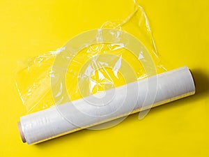 Roll of wrapping stretch film for packaging