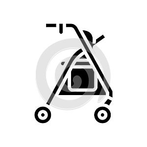 rollator adult walker glyph icon vector illustration