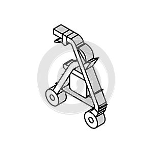 rollator adult walker isometric icon vector illustration