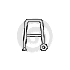 Rollator walker line icon
