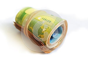 Rolle of Euro banknotes
