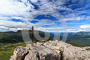 Rolle pass from Castellazzo mount photo