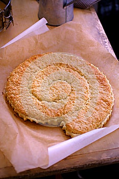 Rolled almond egg cake