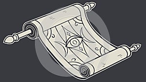 Rolled Ancient Map Parchment Scroll, vector design Generative AI
