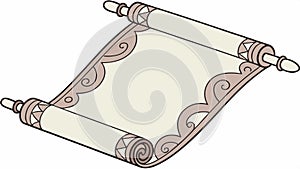 Rolled Ancient Scroll, History and Knowledge Document, vector design Generative AI