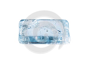 rolled aquamarine crystal isolated on white