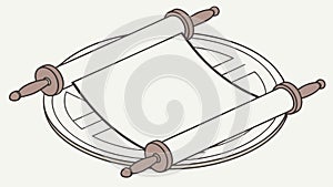 Rolled Blank Scroll Old Document Vector, vector design Generative AI