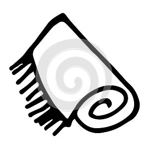 Rolled blanked doodle style vector illustration isolated on white