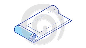 Rolled Blueprint Icon for Architecture and Engineering Plans, vector design Generative AI