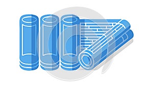 Rolled Blueprints or Plans Icon, Architecture and Design, vector design Generative AI