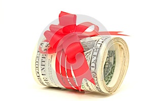 Rolled dollars gift