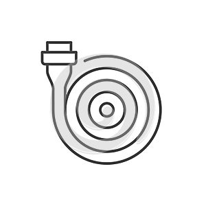 Rolled firehose line outline icon