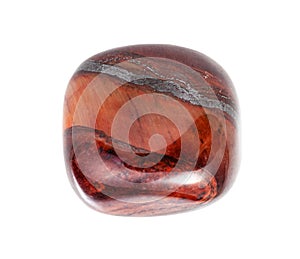 rolled Jaspillite gem stone isolated on white
