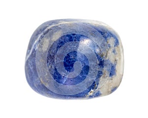 rolled Lazurite (lapis) gem stone isolated
