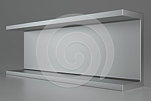 Rolled metal products on gray background. 3d rendering