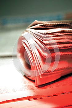 Rolled newspaper