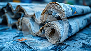 Rolled Up Old Newspapers