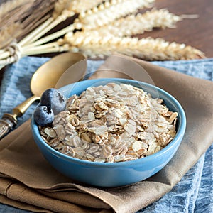 Rolled oats in a bowl