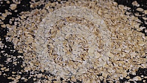 Rolled oats close up rotation loopable video