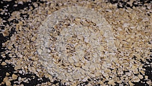 Rolled oats close up rotation loopable video