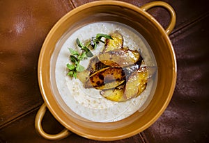 Rolled oats porridge photo