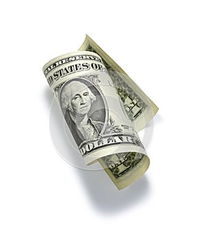 Rolled One Dollar Bill photo