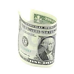 Rolled one dollar bill