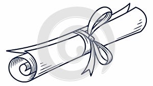 Rolled Paper Scroll Vector, Certificate and Ancient Manuscript, vector design Generative AI