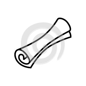 Rolled paper thin icon vector isolated on white photo