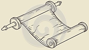 Rolled Parchment Scroll Ancient Wisdom Historical Document, vector design Generative AI